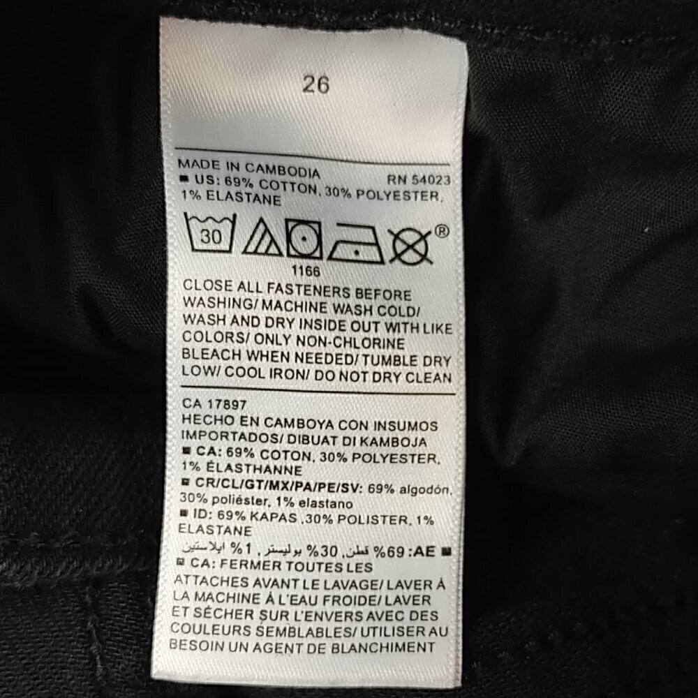 Old Navy Women's Cotton Blend Mid Rise Kicker Boot Cut Black Jeans Size 26 - Picture 10 of 10